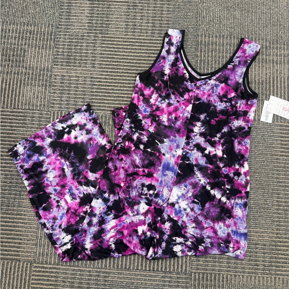LuLaRoe Pants - NWT Natalie LuLaRoe Purple Tie-Dye Jumpsuit Sz Small